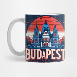 Budapest Travel Retro Poster Mug